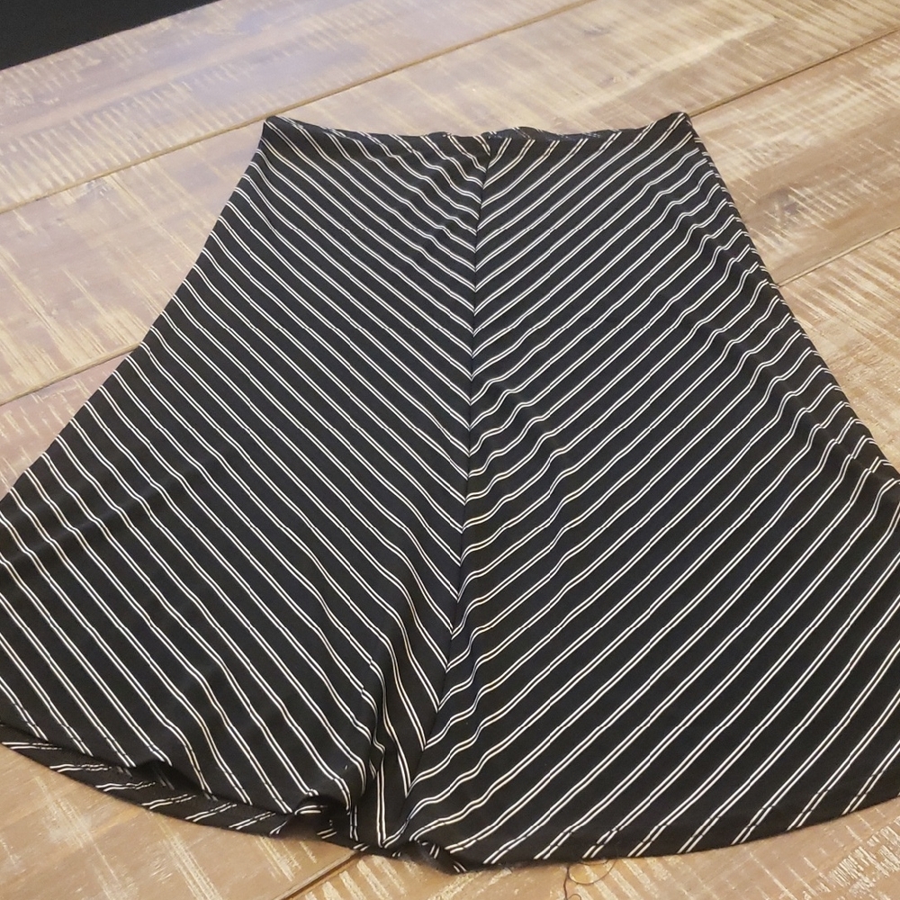 Black and White Striped Women's Skirt